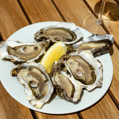 Huîtres et fruits de mer face au Golfe du Morbihan